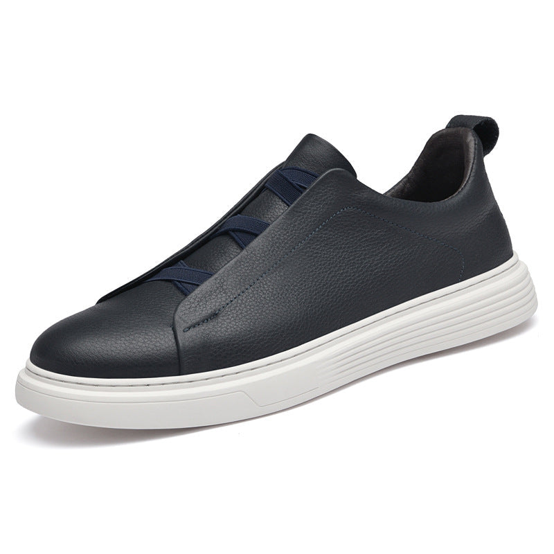 Men's Cowhide Leather Sports Board Shoes - Low-Top Skate Trainers
