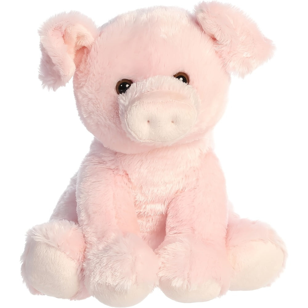 Stuffed Animal Pink Pig with Big Eyes, Curled Tail and Pillow-Style Body for Nursery or Sofa Decor — image 5