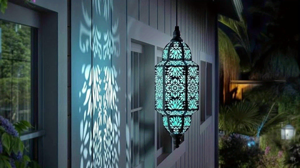 Solar Lanterns Outdoor 2 Pack Moroccan Cut-Out Design Garden Pathway Patio Lantern Lights Gold Purple White Copper — image 15