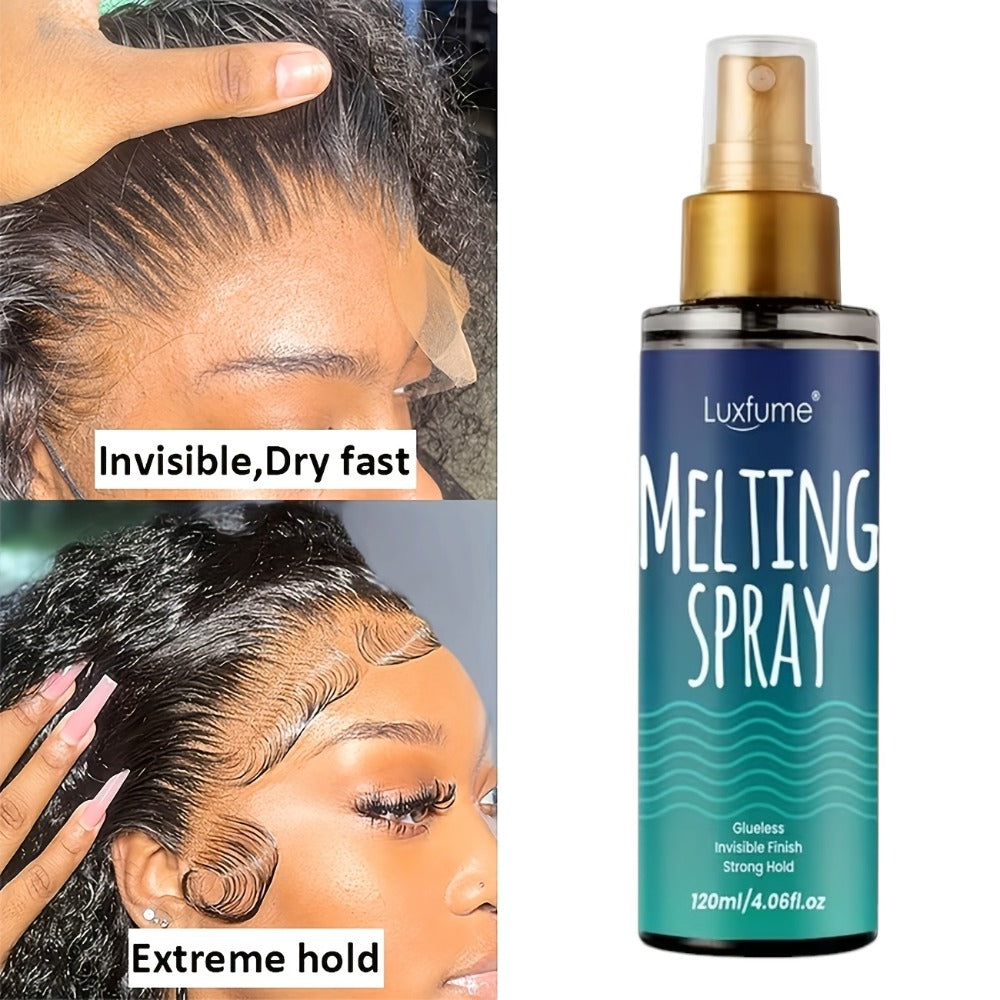 Lace Wig Melt Spray Strong Hold No Residue Quick Dry 4.06 Fl Oz Invisible Glueless Adhesive for Lace Front Closure Wigs Porta