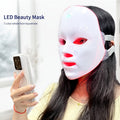 Portable LED Facial Mask 7-Color Light Therapy USB Rechargeable Plastic - Home Beauty Care for Bath Time, Home Spa and Person