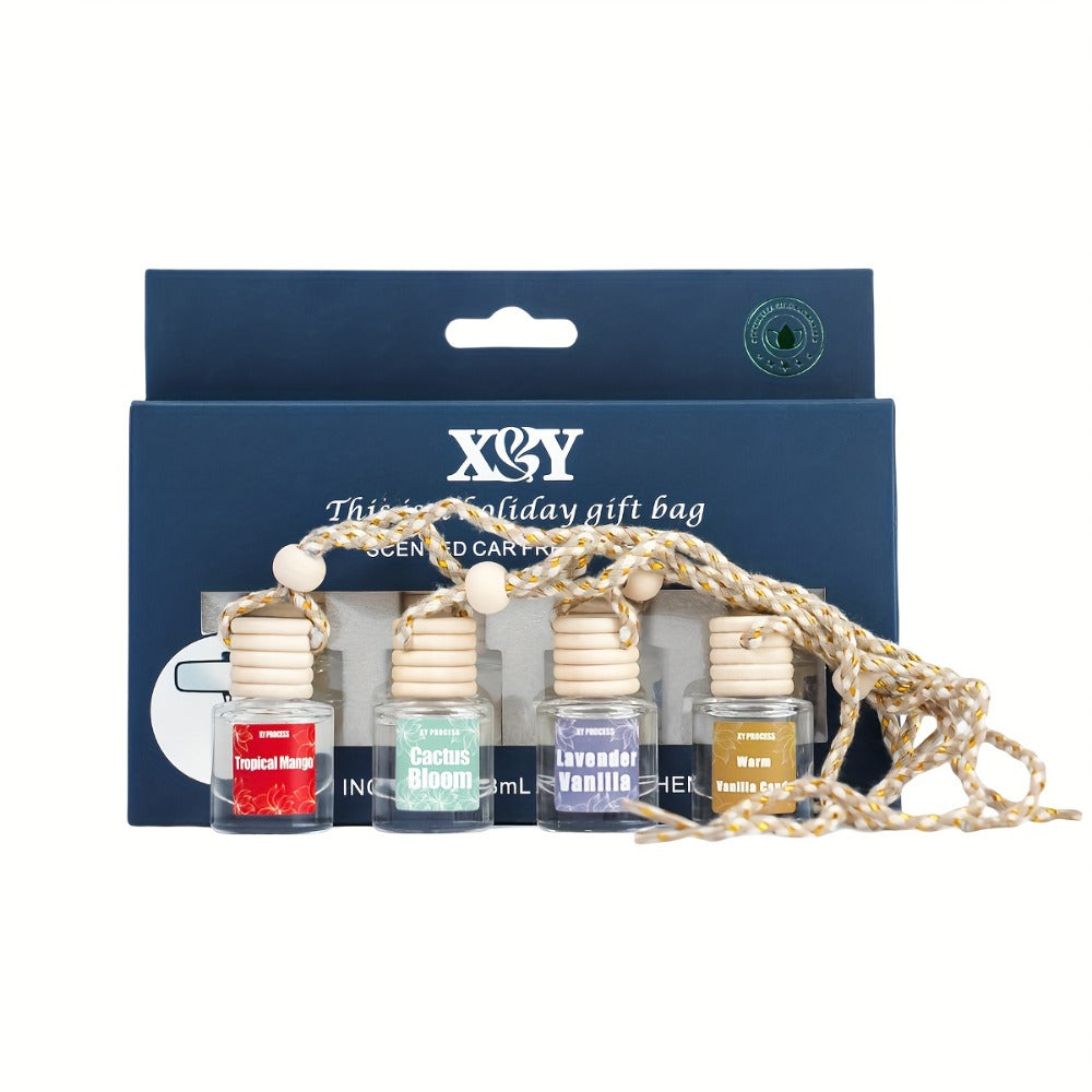 Car Air Freshener X&Y Four-Bottle Hanging Diffuser Gift Set with Eight available Style and Collection Options — image 5
