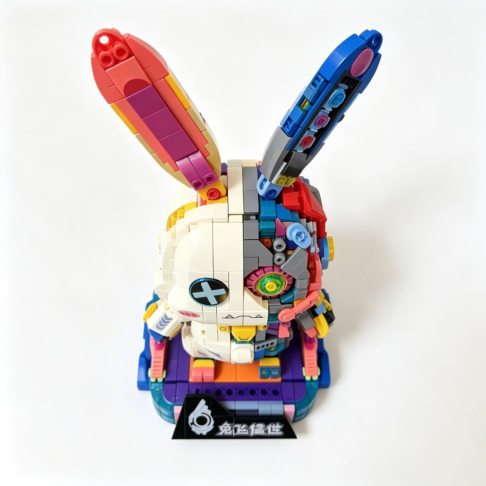 1377-Piece Mechanical Rabbit Building Block Model with Colorful Punk Styling and Rotating Limb Details — image 4