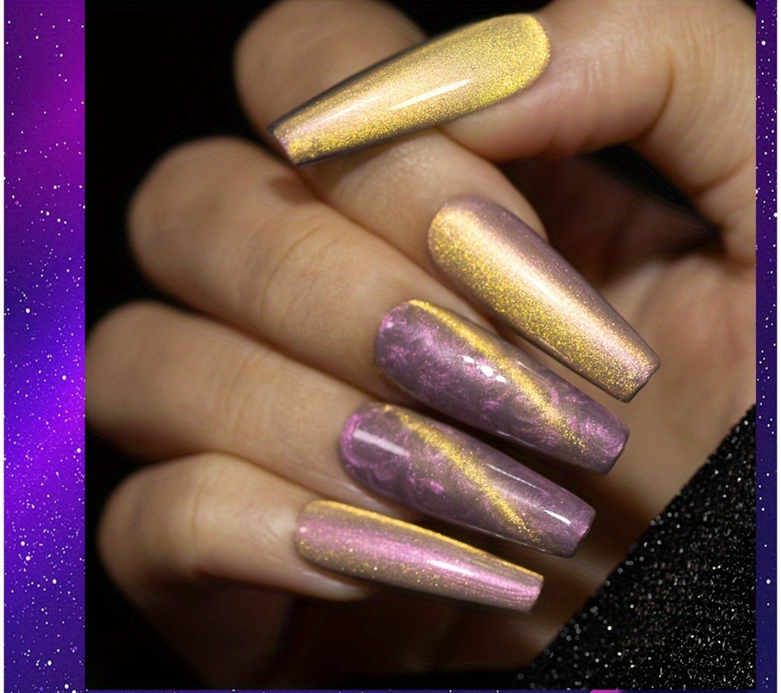 Gel Nail Polish 6-Piece 9D Aurora Magnetic Cat-Eye Set with Pearl-Shell Glitter Effect and UV/LED Soak-Off Cure — image 18