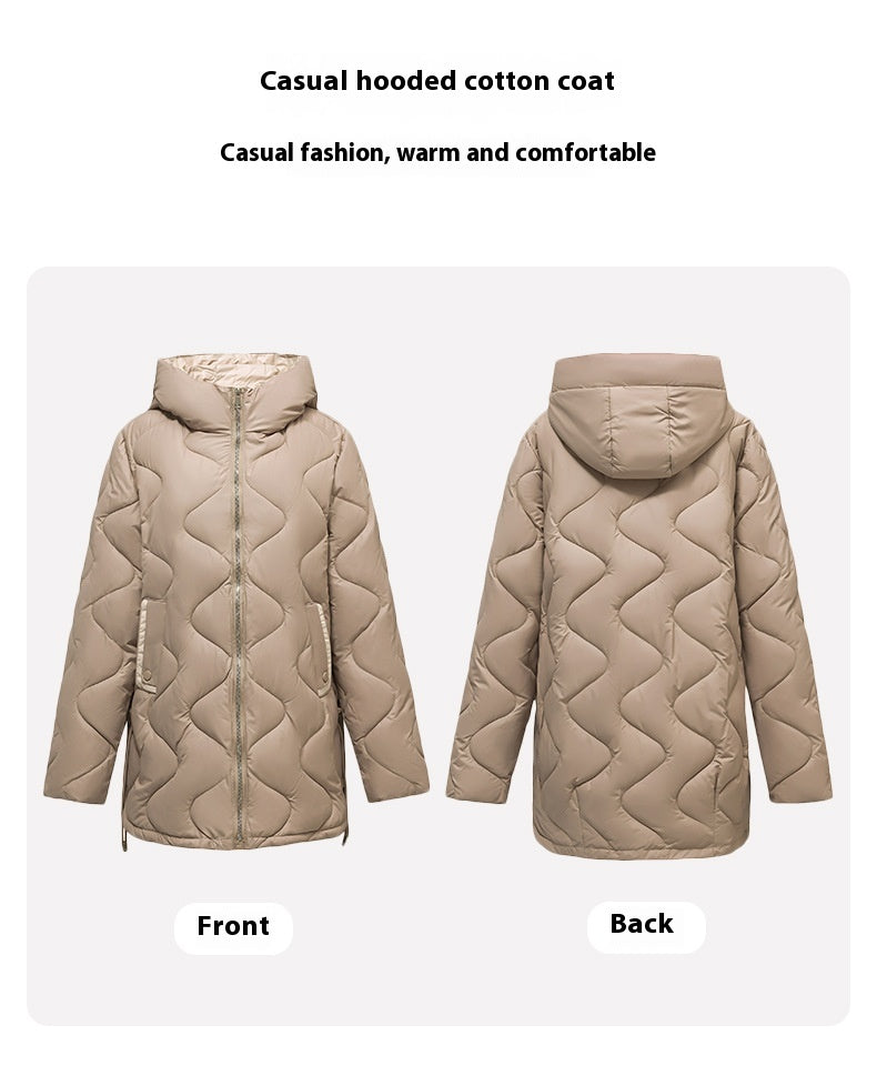 Winter Disposable Cotton-padded Coat For Women Padded Down Jacket Korean Style Mid-length Warm Jacket For Women