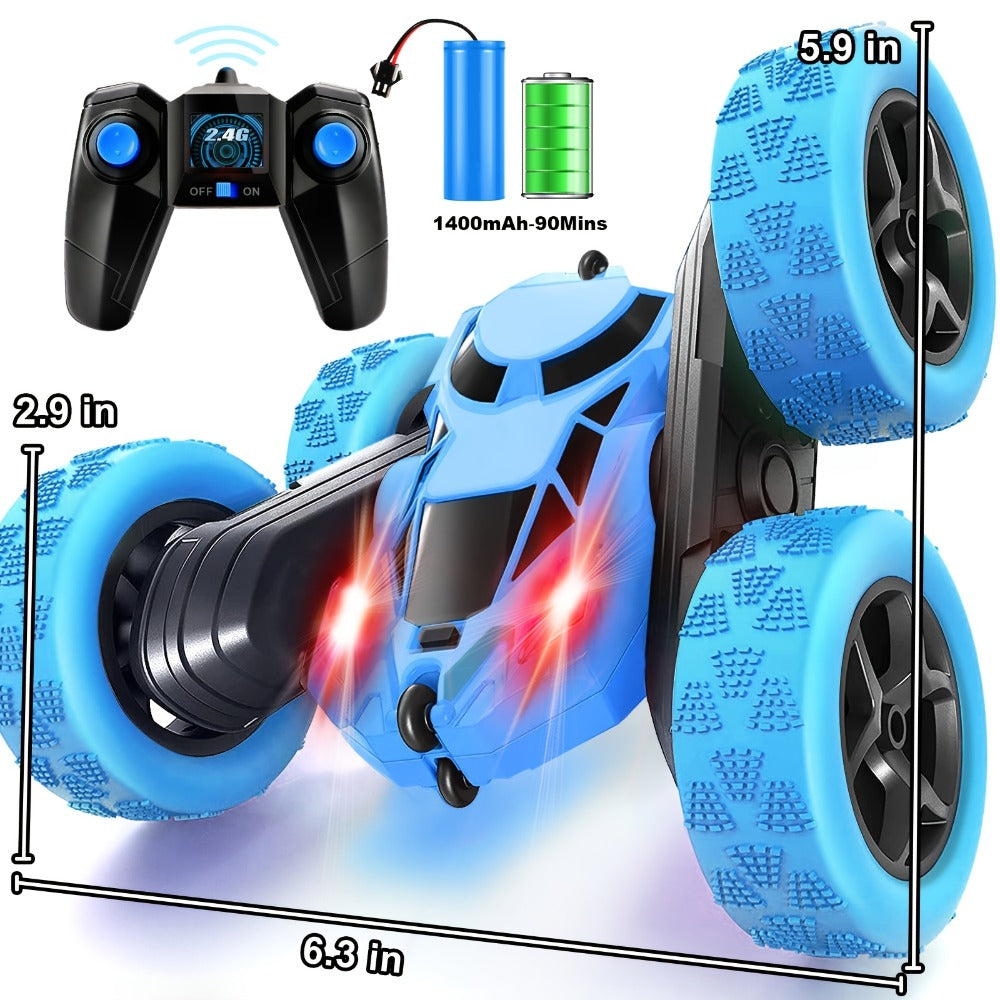 Remote Control Car, Double-Sided 360-Degree Flip Stunt Model with LEDs, 2.4GHz Control and 1400mAh Battery — image 1