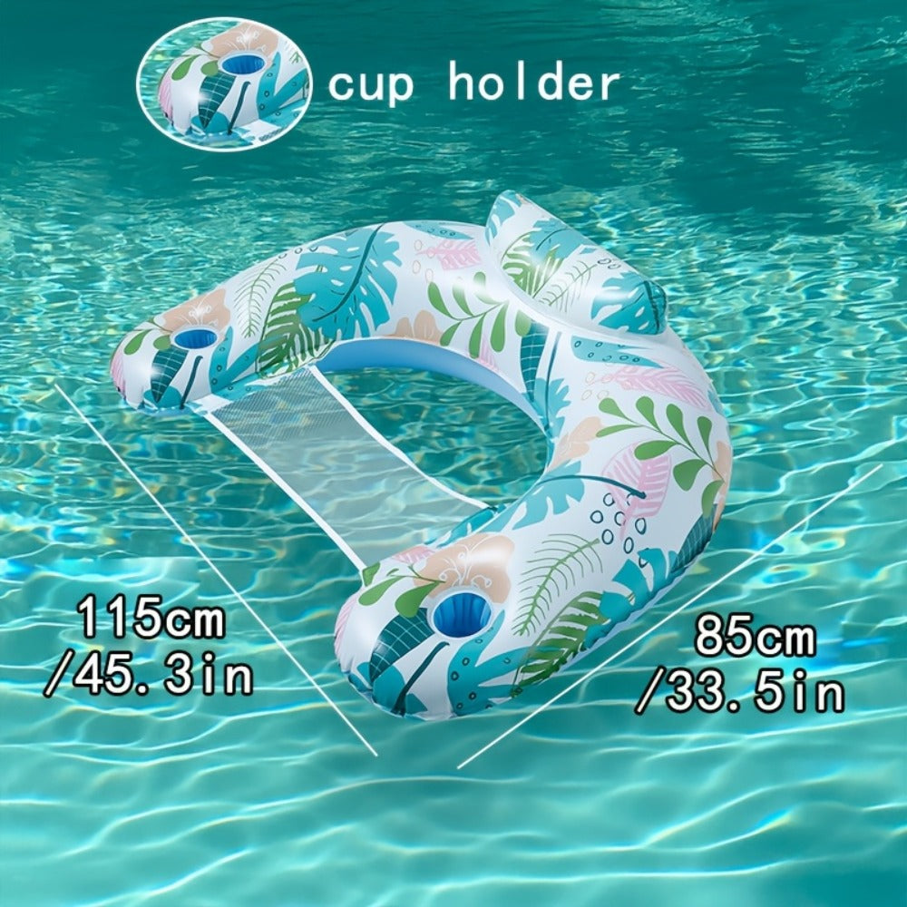 Inflatable Pool Floats with Cup Holder and Backrest for Adults — image 4
