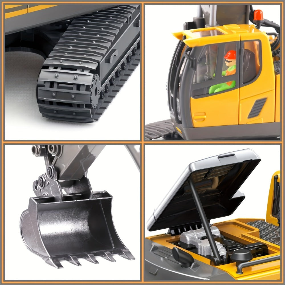 Remote Control Excavator Loader Dump Truck Toy for Kids 2.4GHz Alloy RC Construction Vehicle with Light & Sound — image 15