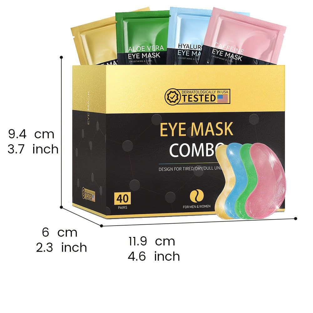 40-Pair Four-Color Under-Eye Patch Combo Box with Gold, Green, Blue and Pink Individual Pouches — image 4