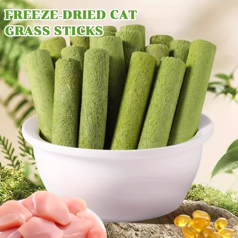Green Cat-Grass Treat Sticks in 15-Piece or 3 x 5-Piece Checkout Packs for Adult Cats Pictured — image 7