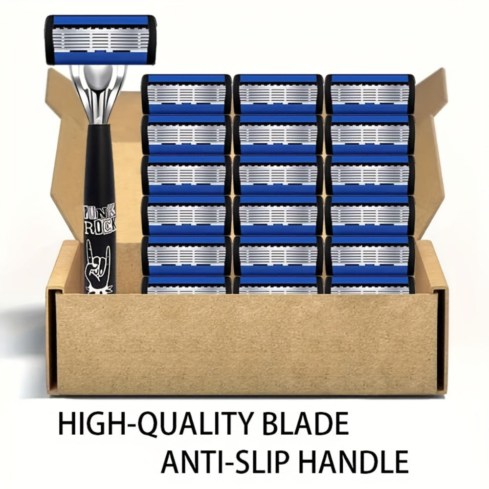 Safety Razor Kit for Men Double Edge 36 Blades & 2 Anti-Slip Handles – Stainless Steel Manual Wet Shaving Set for Smooth Pain