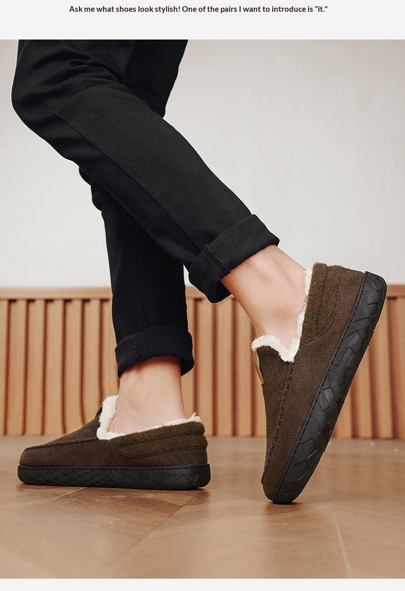 New Mens Slip-on Snow Boots With Fleece Lining For Extra Warmth In Winter