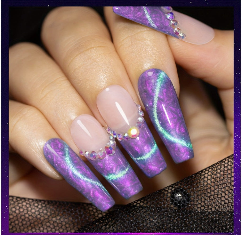 Gel Nail Polish 6-Piece 9D Aurora Magnetic Cat-Eye Set with Pearl-Shell Glitter Effect and UV/LED Soak-Off Cure — image 17