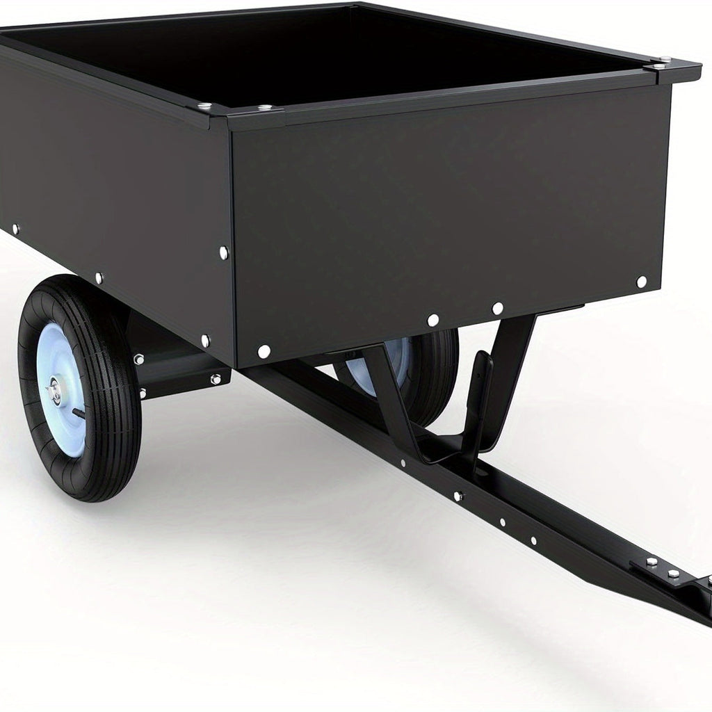 Dump Cart Steel Tow Behind for Lawn Mower ATV UTV, Garden Utility Trailer with Quick Release Pedal & Detachable Tailgate — im
