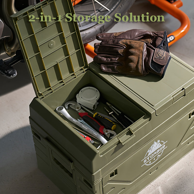 Army-Green Outdoor Storage Box with Flat Cover, Lift-Up Desktop or Front-Access Box Lid Options — image 7