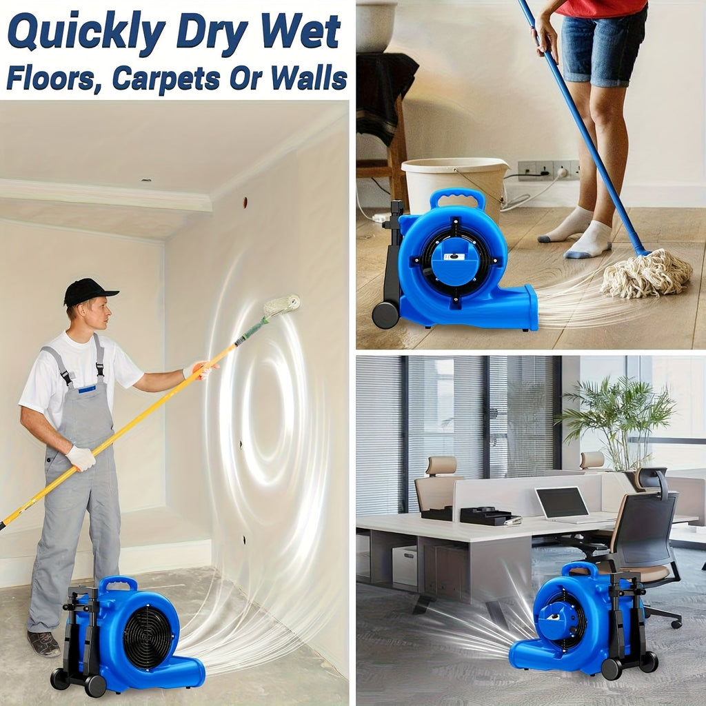 Air Mover Floor Dryer 5000CFM 1HP, Carpet Dryer & Portable Blower Fan, 3-Speed Quiet Floor Drying for Home & Commercial Use —