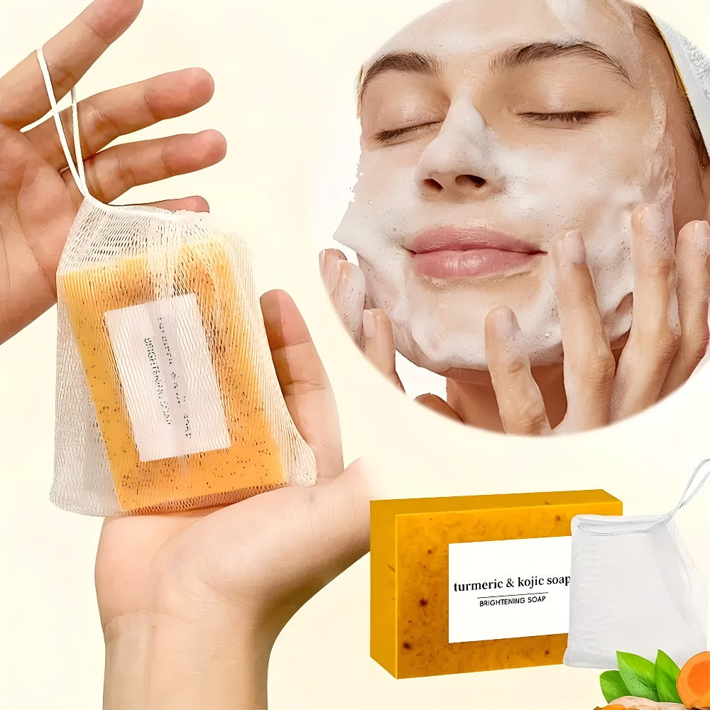 Kojic Acid Soap Set with Turmeric & Lemon, Handmade Cold-Processed Brightening Bars for Face & Body, Deep — image 7