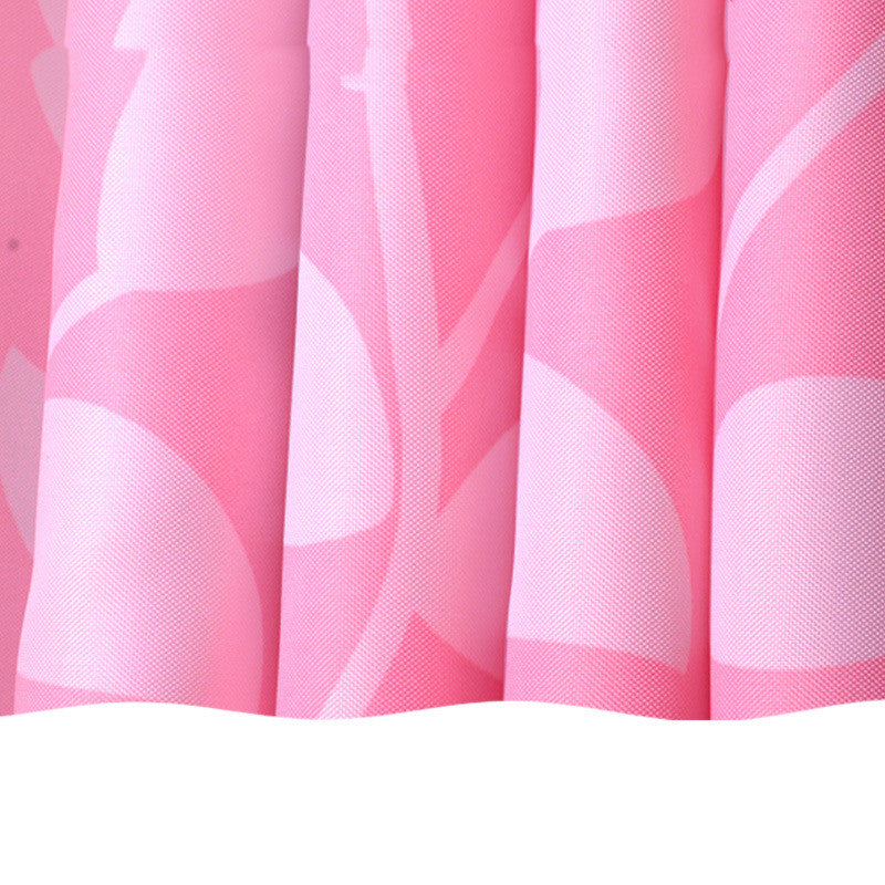 Simple Print Shower Curtain Waterproof Polyester Fabric Without Punching Holes