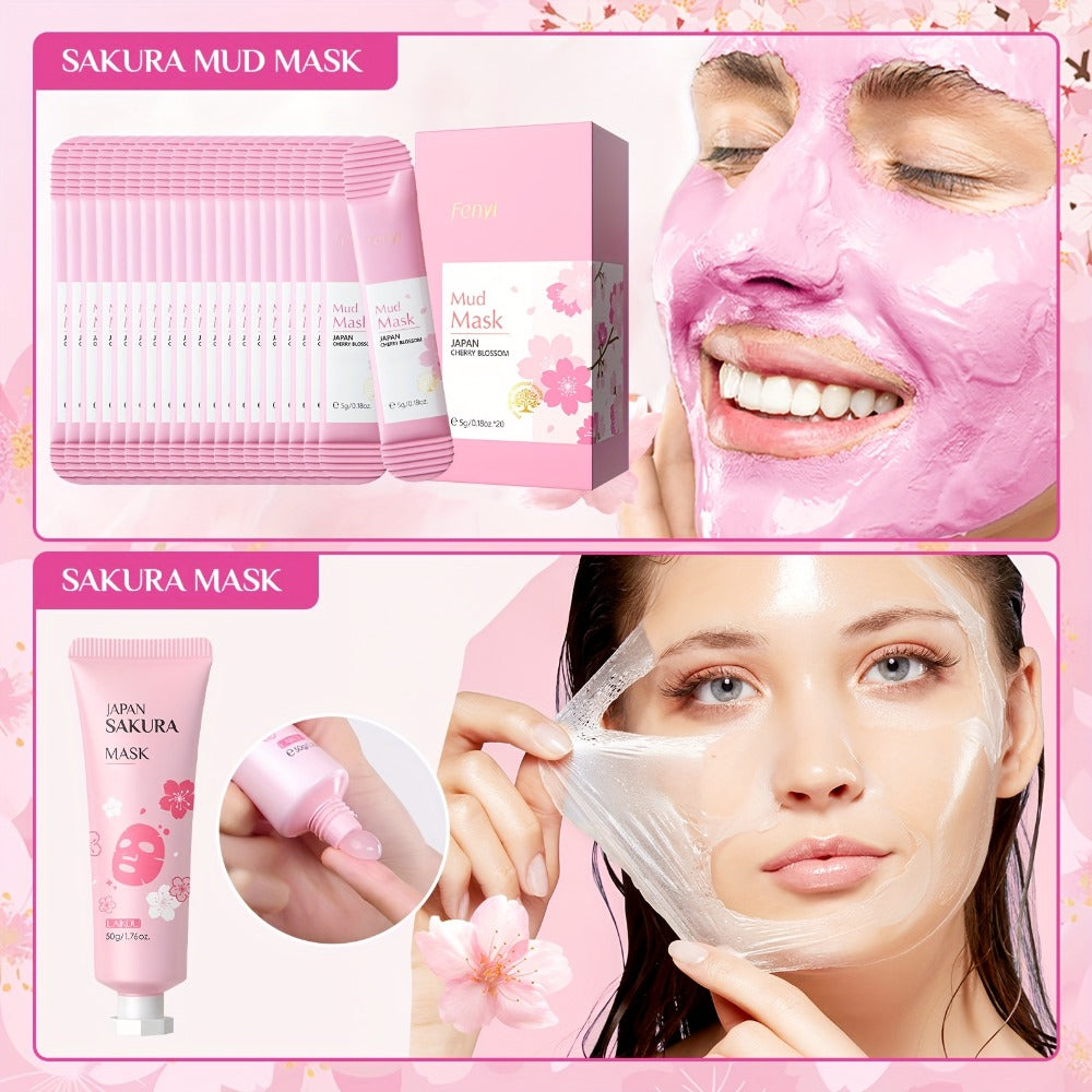 Sakura Skincare Gift Set with Mini and Full Routine Options, Pink Packaged Facial-Care Items and Accessories — image 8