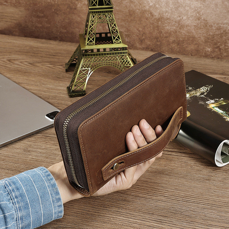 New Long Genuine Leather Wallet Men's