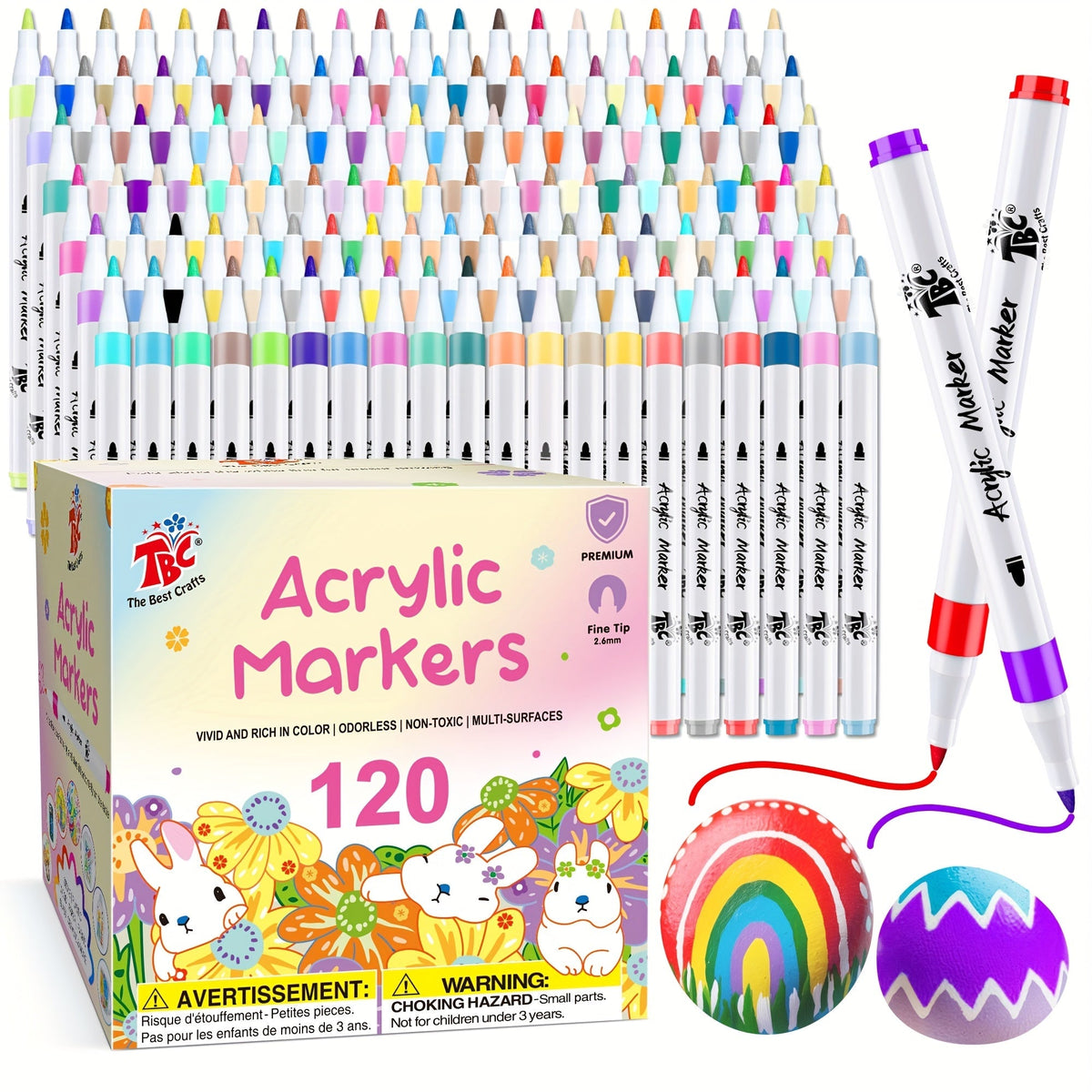 120 Colors Acrylic Paint Markers Set with the Listed Color, Size or Set Options for Everyday Use — image 10