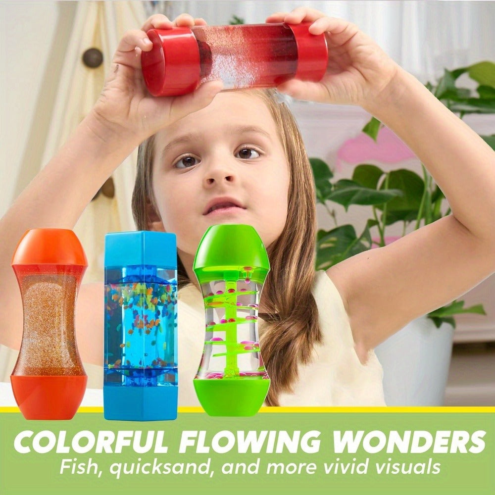 Four-Piece Visual Flow Tube Set with Glitter, Fish, Flake and Volcano Motion Designs in Four Shapes — image 6