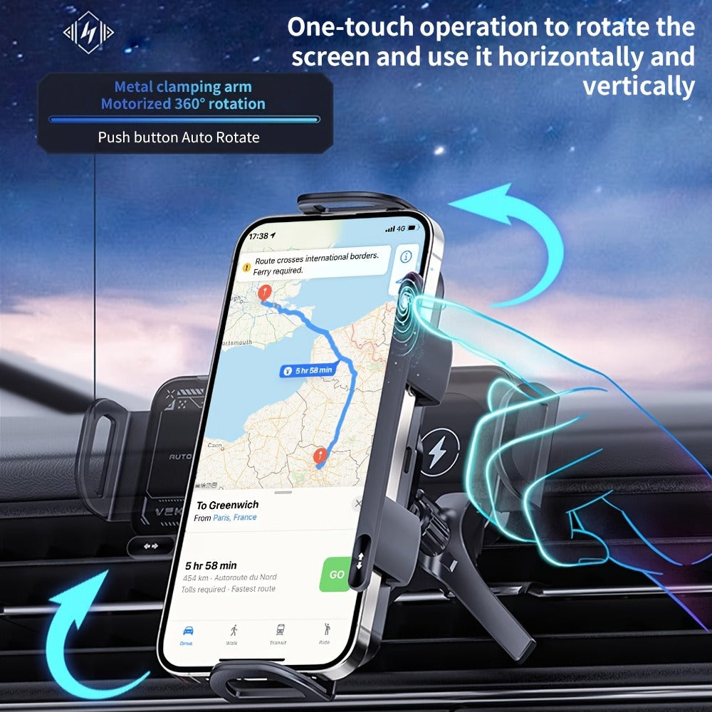 Dual-Coil Wireless Charging Car Mount with 15W Label, Fold-Screen Support and Three Configurations — image 8