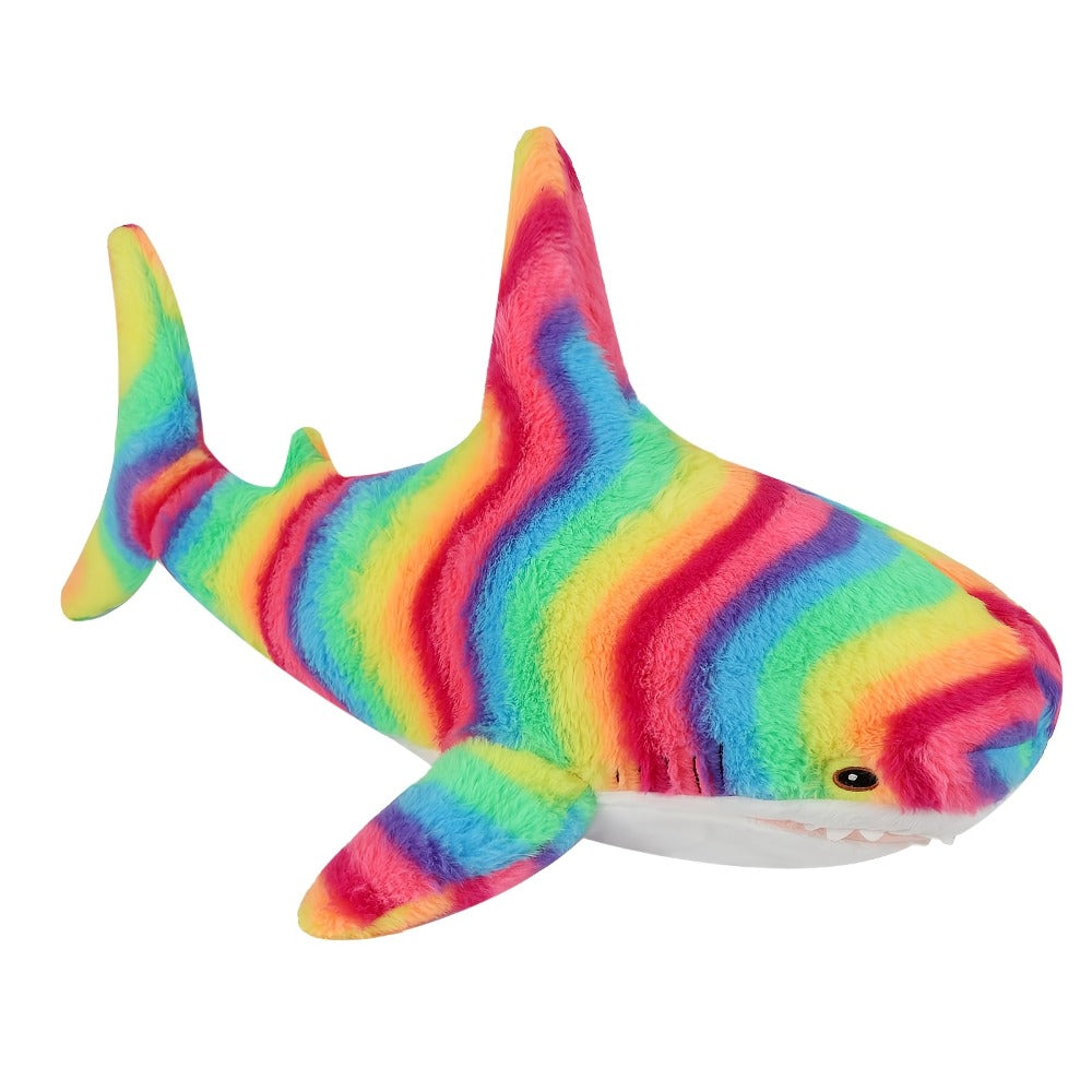 Stuffed Animal Rainbow Shark with Long Pillow Shape, Mixed Colors and Soft Plush Fabric for Room Decor — image 7