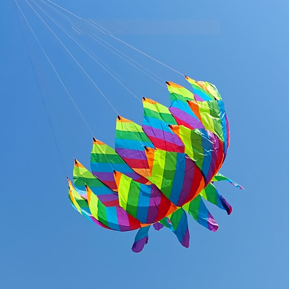 Rotating Lotus Tail Kite 3D Flower Basket Iridescent Kite for Kids Adults with the Listed Color, Size or Set Options for Ever