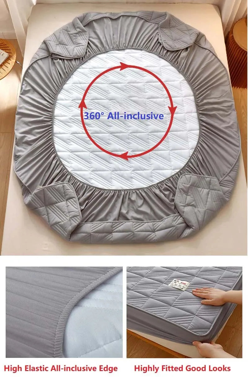 Pure Cotton Bed Sheet Single Piece Thickened Quilted Anti-mite Mattress Protector