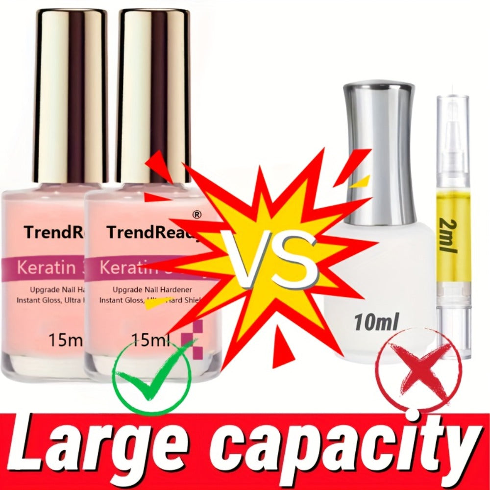 Pink-Label Nail Care Coating Two-Pack in 15 ml Square Bottles with Gold Caps and Brush Applicators — image 8