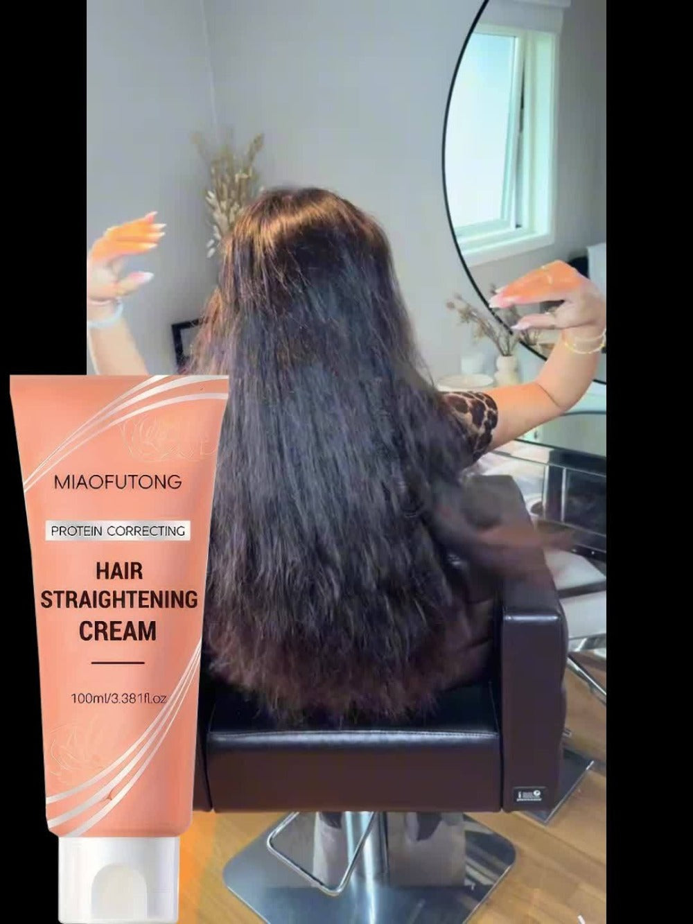 Frizz Control Hair Straightening Cream with Protein 100ml 3.38oz, Deep Smoothing Treatment, Strengthens & Softens — image 6