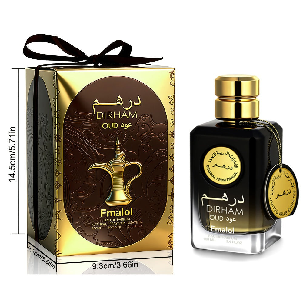 Agarwood Oud Arabic Perfume for Men 3.4 oz Luxury Woody Oriental Cologne - Dubai Middle East for Bath Time, Home Spa and Pers