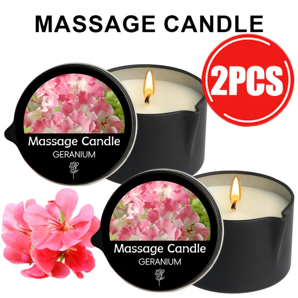 Massage Oil Candle 2-in-1 Soy Wax Scented Candle with Essential Oil – Moisturizing Warm Body Lotion for Spa Pedicure Relaxati