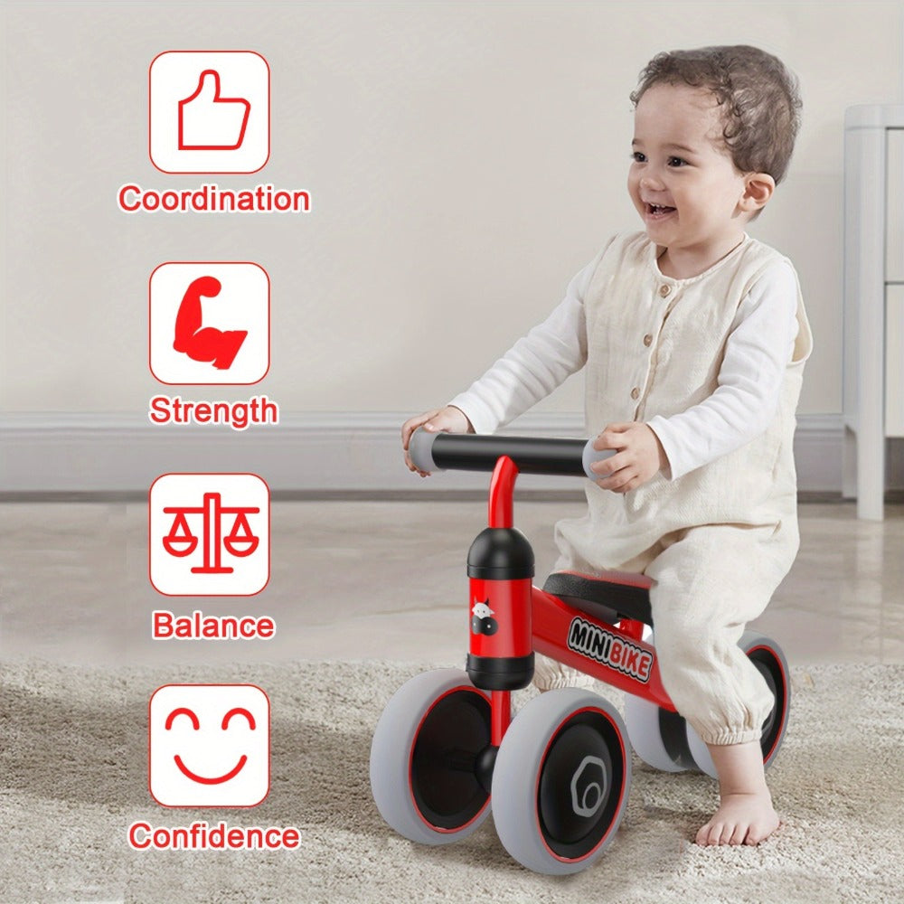 Baby Balance Bike for 1 Year Old Boys Girls No Pedal 4 Wheel Infant Toddler with the Listed Color, Size or Set Options for Ev