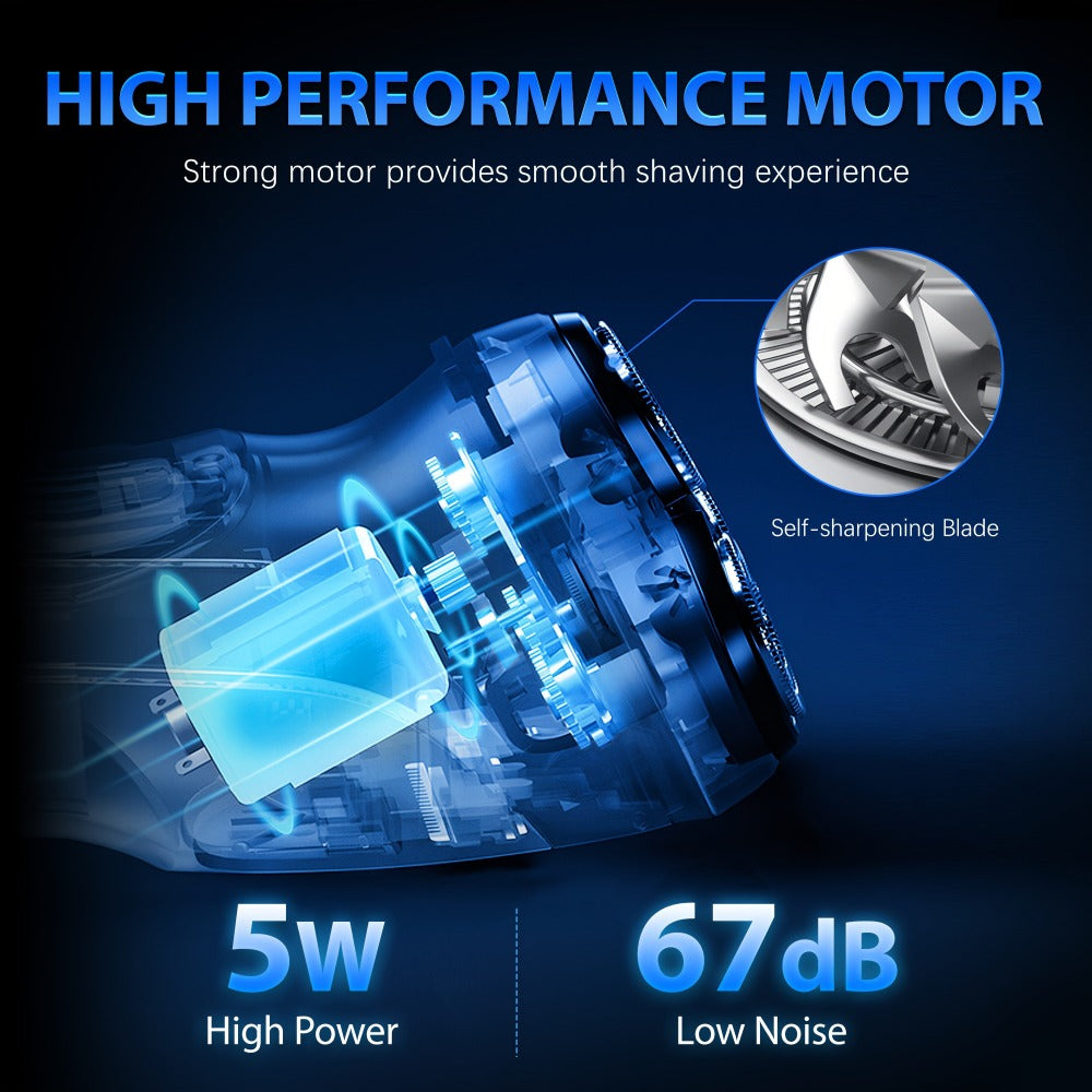 Cordless Electric Razor for Men Rechargeable Fast Charging Washable Heads Face Shaver – Smooth Close Shave Portable Electric 