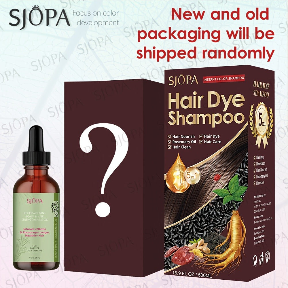 Hair Dye Coloring Shampoo 5-in-1 Upgraded with Hibiscus Oil, Squalane & Glycerin – Quick Color & Nourishing, Gentle Skin-Safe