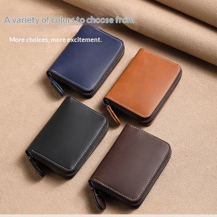 Slim Leather Men's Wallet Large Capacity Multi-Card Organizer Ultra-Thin