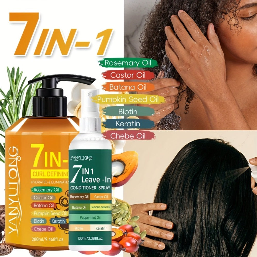 Two-Piece Curl Styling Set with 280ml Pump Cream, 100ml Leave-In Spray and Six Named Formula Markers — image 3