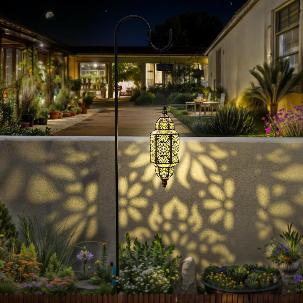 Solar Lanterns Outdoor 2 Pack Moroccan Cut-Out Design Garden Pathway Patio Lantern Lights Gold Purple White Copper — image 10
