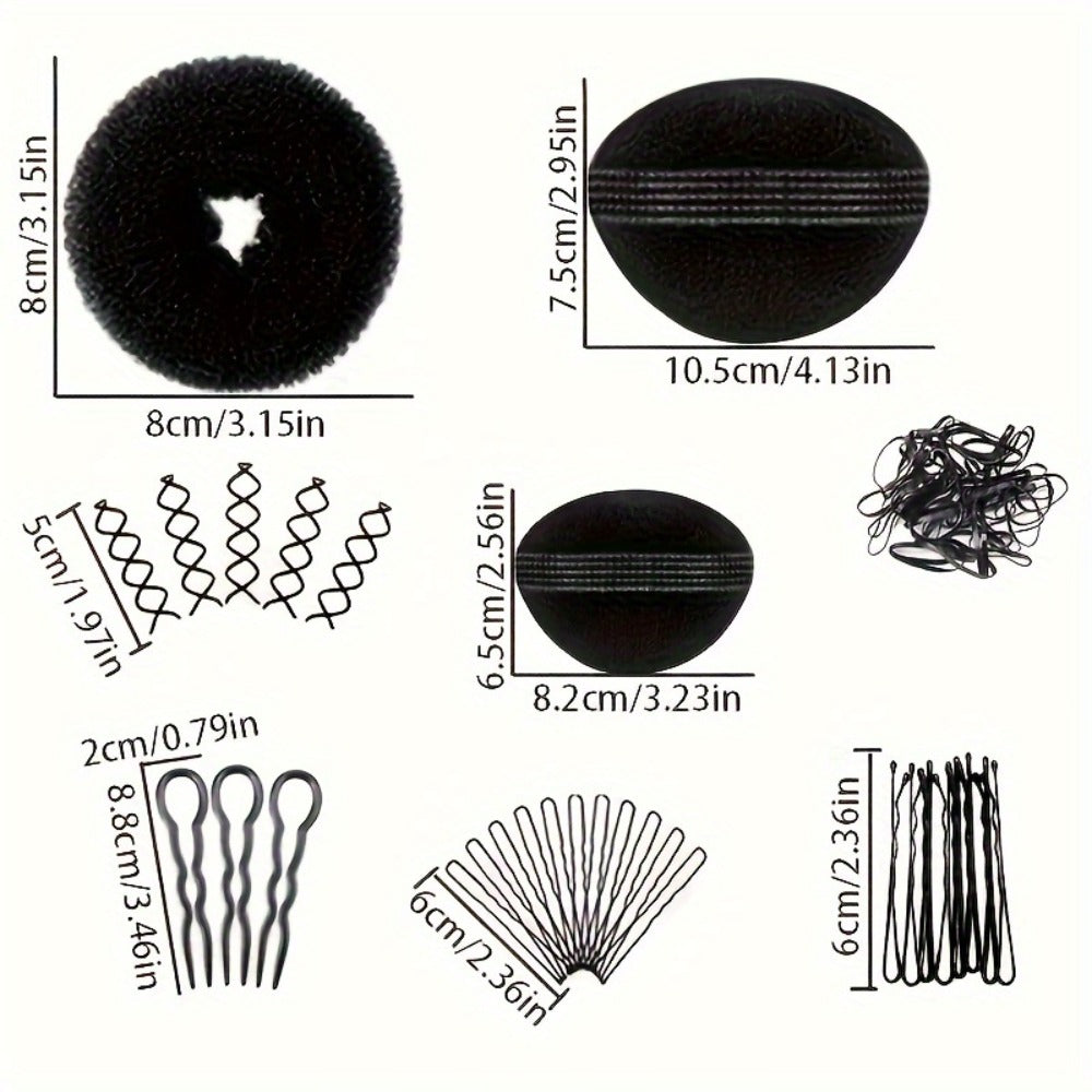 Hair Accessories 81-Piece Styling Kit with Bun Makers, Curlers, Clips, Pins and Braiding Tools — image 2