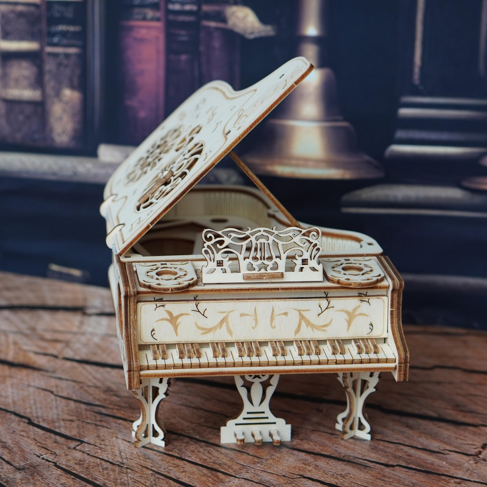 Piano Model Kit 3D Wooden Puzzle – Detailed Plywood Jigsaw Assembly, Musical Instrument Handcraft for Adults & Teens — image 