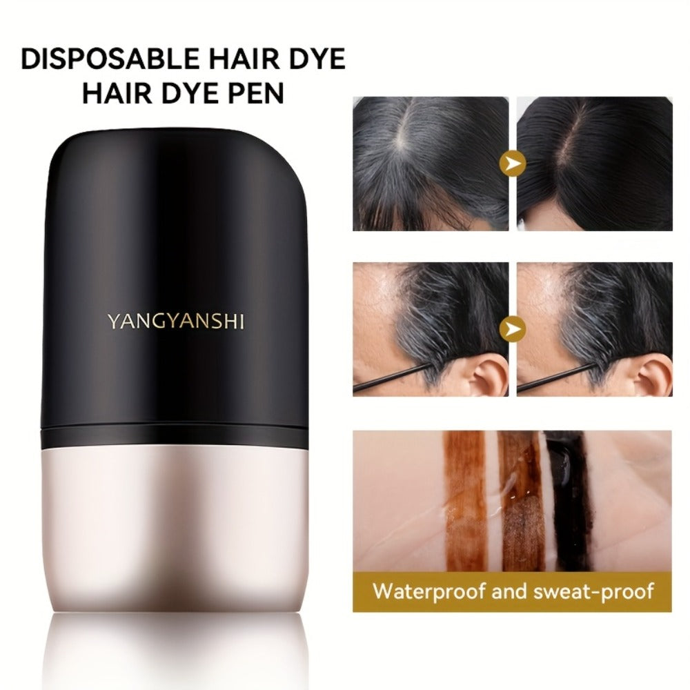 Root Touch Up Hair Dye Stick Instant Gray Hair Coverage Pen Waterproof Sweatproof Colorfast No Stain on Clothes Natural Black