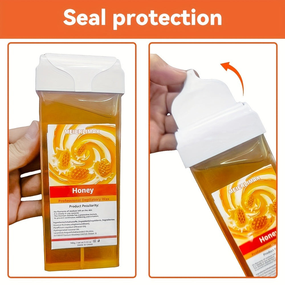 Hair Removal Roller Wax Strips 100g Handheld Depilatory Wax Kit, Smooth Skin for Legs Arms Underarms Bikini Line — image 11