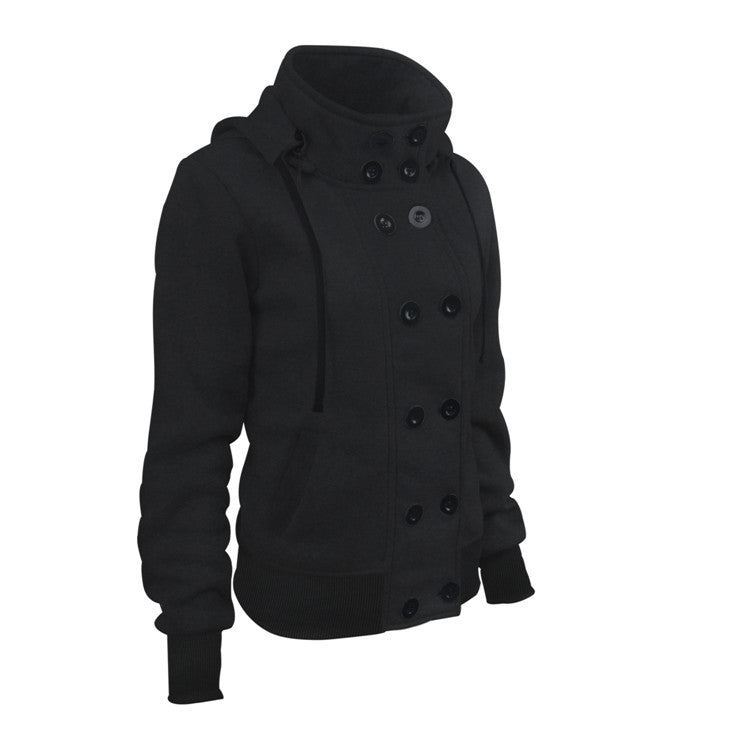 Autumn and winter new AliExpress best selling Double-breasted detachable hooded jacket Thick warm cotton coat women