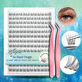 Pre-Glued Wispy False Eyelash Cluster Tray with 156 Clusters and Two Pink Applicator Tweezers — image 17