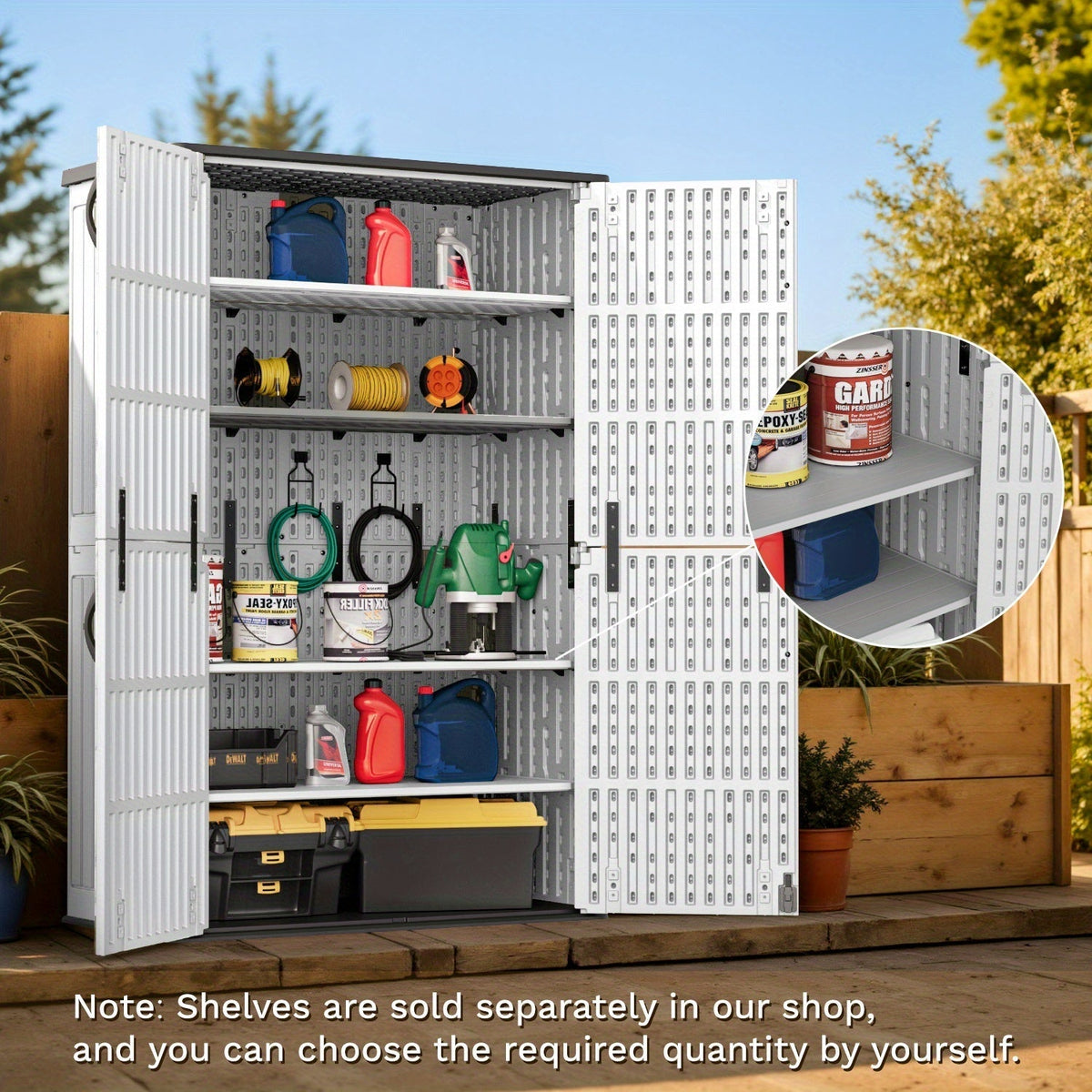 Resin Deck Box Lockable Outdoor Storage, for Garden, Patio and Yard Use, with the Listed Configuration — image 19