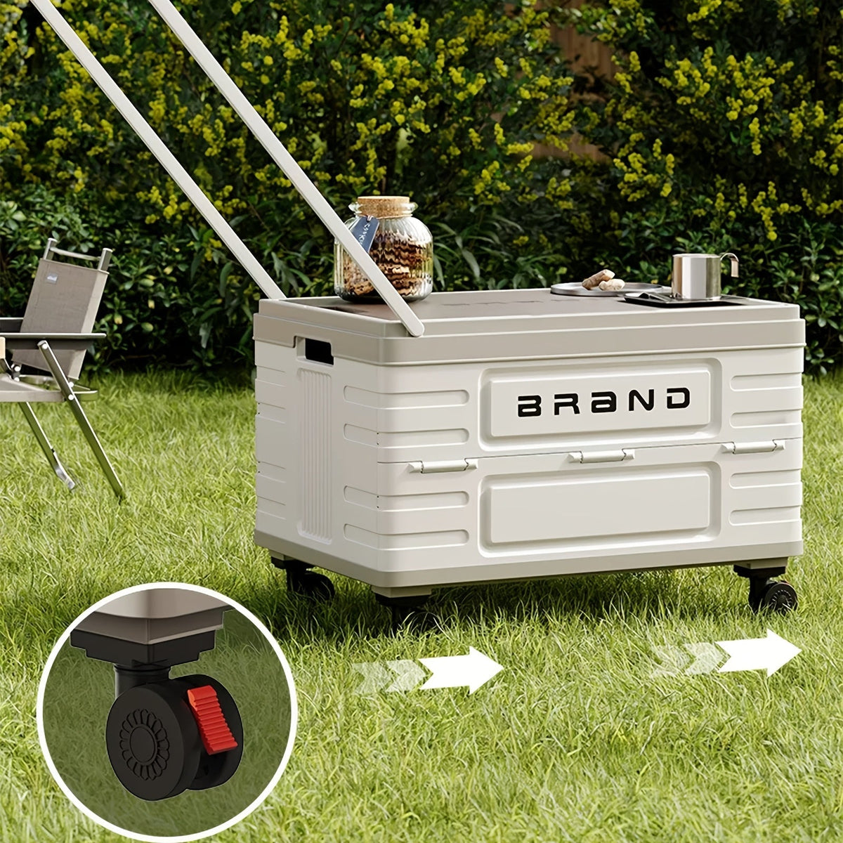 Collapsible Storage Bin with Lid and Handle 7.93Gal Foldable Plastic Crate Stackable Portable Tote Box for Camping Fishing Ca