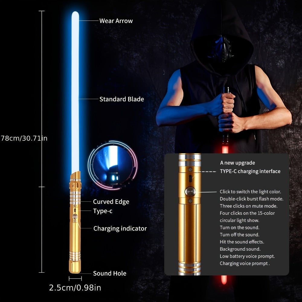 Light Up Saber 15 Colors 2-in-1 Metal Gravity Sensing, Rechargeable Glow Sword with Upgraded LED — image 2