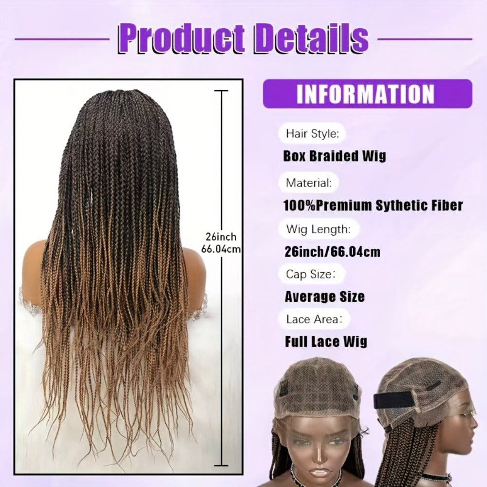 Long Box-Braid Wig with Full Lace Cap in 26- or 38-Inch Lengths and Four Lettered Color Options — image 19